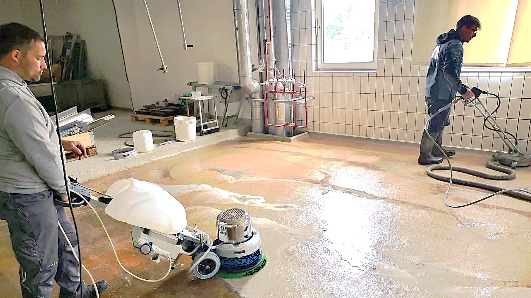 Industiebodenreinigung in einer Speiseeisproduktion