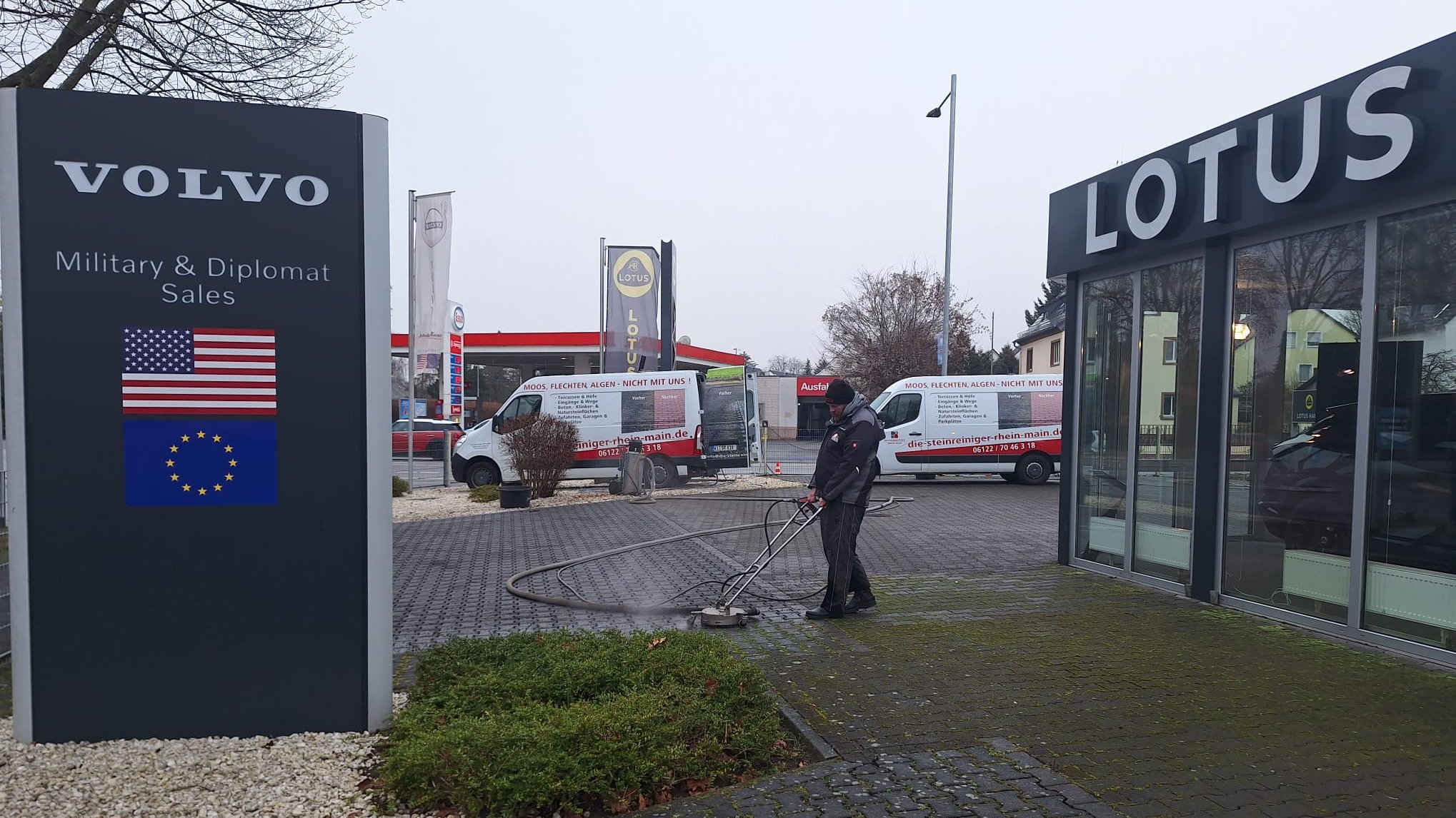 Steinreinigung im Autohaus Haese in Mainz-Kastel
