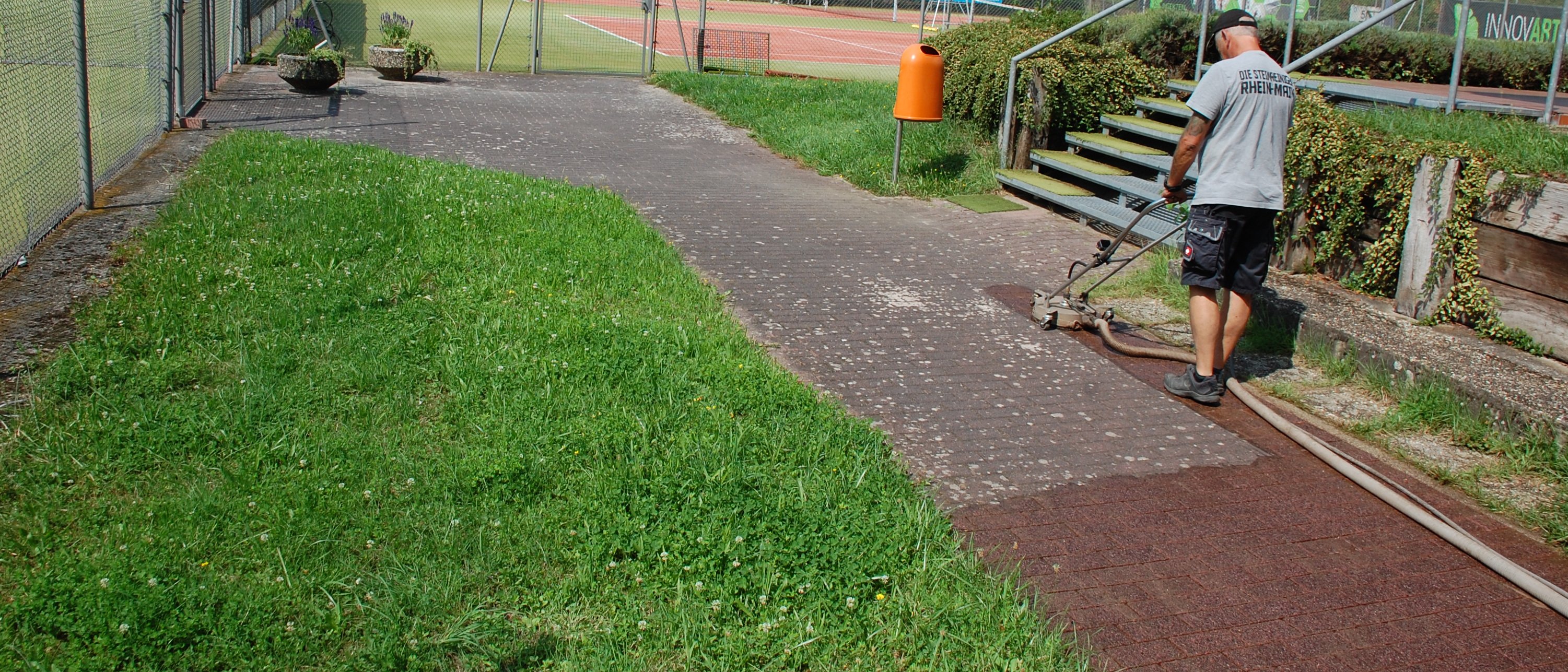 Steinreinigung beim Tennisverein – TC Massenheim e.V.